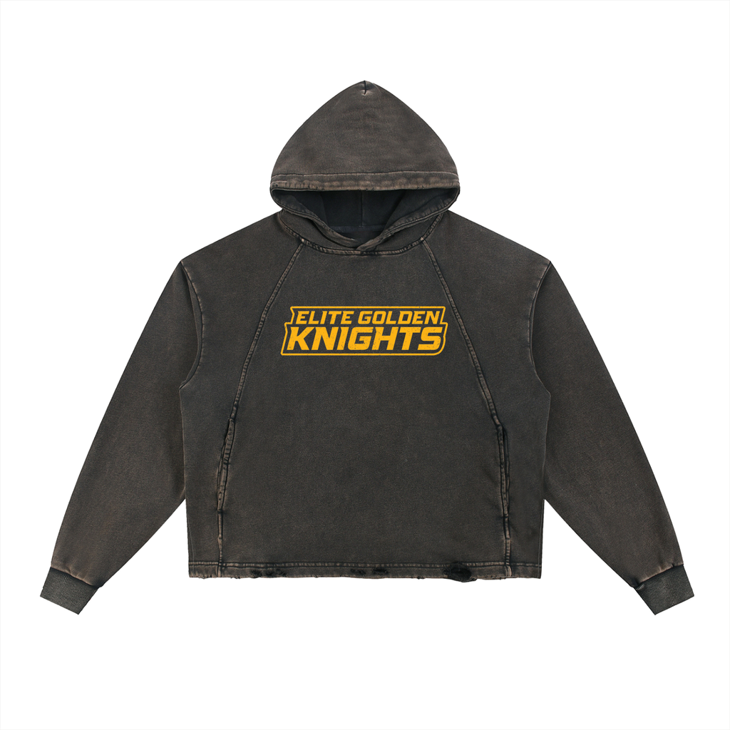 Vintage Washed Frayed-Hem Hoodie