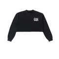 Snow Washed Raw Edge Cropped Sweatshirt