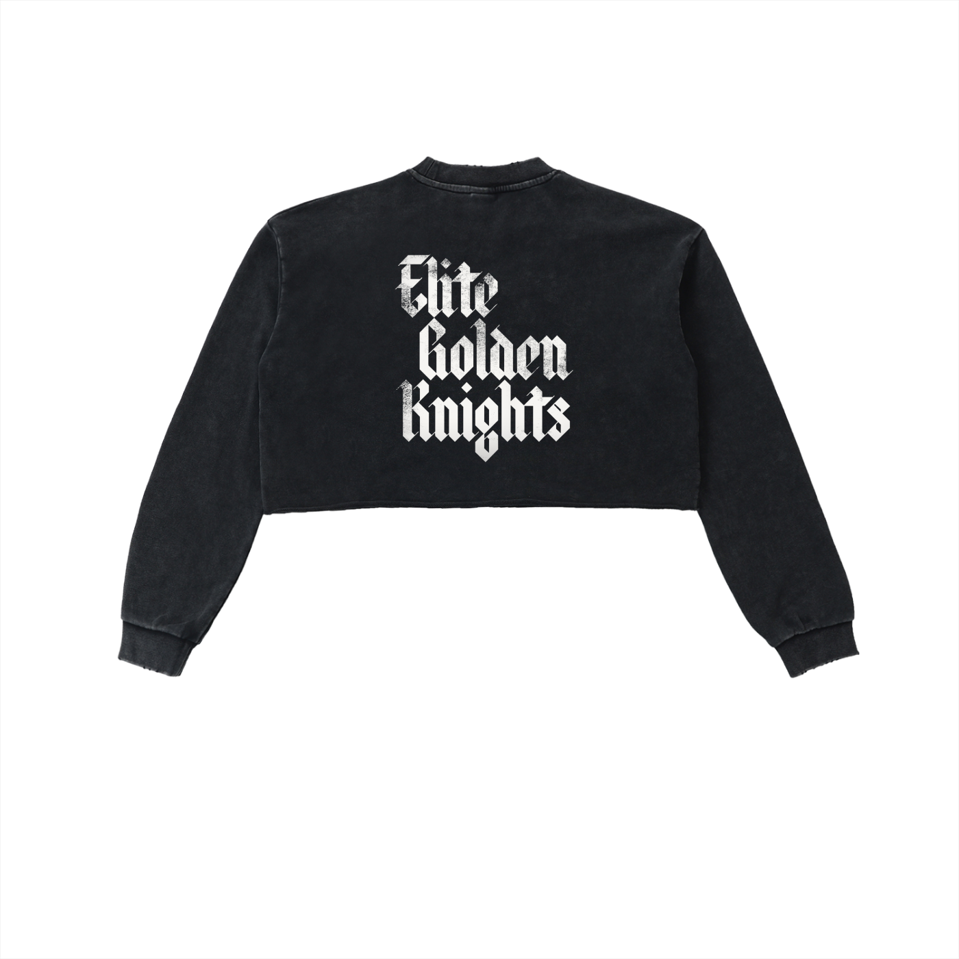 Snow Washed Raw Edge Cropped Sweatshirt